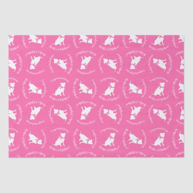 Papel De Seda Pit Bulldog Baby Shower Puppy (Anverso)