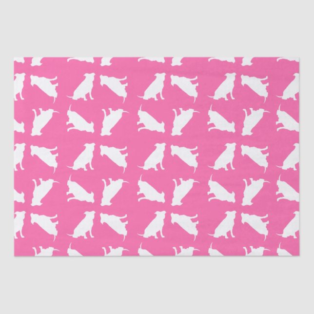Papel De Seda Pitbull, Chica rosado de Baby Shower Bulldog Pit (Anverso)