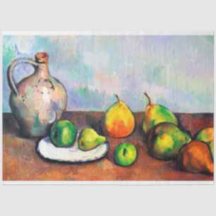 Papel De Seda Pitcher and Fruit, Paul Cezanne