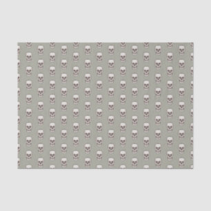 Papel De Seda Pixel Art Gothic Spooky Skull Pattern