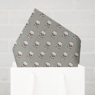 Papel De Seda Pixel Art Gothic Spooky Skull Pattern