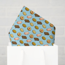 Papel De Seda Pixel Art Tasty Cookie Biscuit Pattern