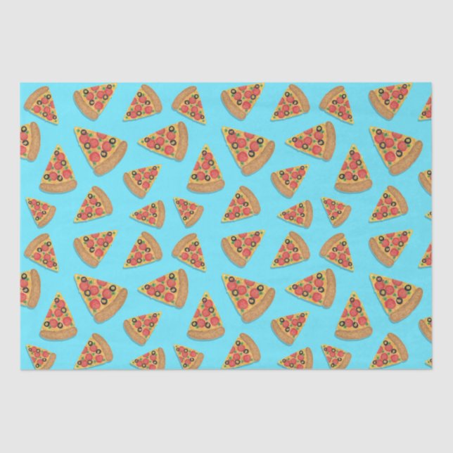 Papel De Seda Pizza Fiesta Pepperoni Novedad Azul (Anverso)