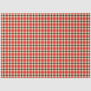 Papel De Seda Placa Tartán roja y negra