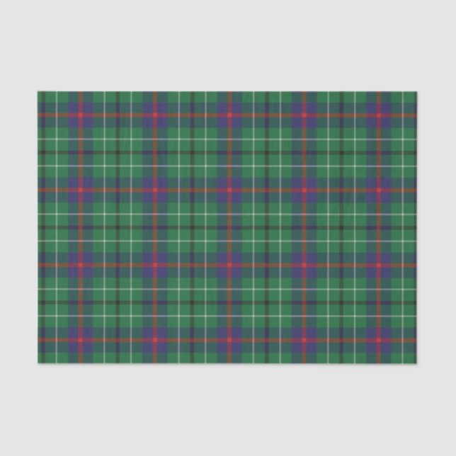 Papel De Seda Plaid Clan Duncan Green Check Tartan (Anverso)