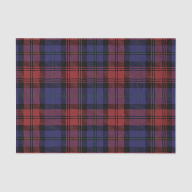Papel De Seda Plaid Clan MacLachlan Red Purple Check Tartán (Anverso)