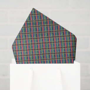 Papel De Seda Plaid Clásico de Navidad en Acuarela