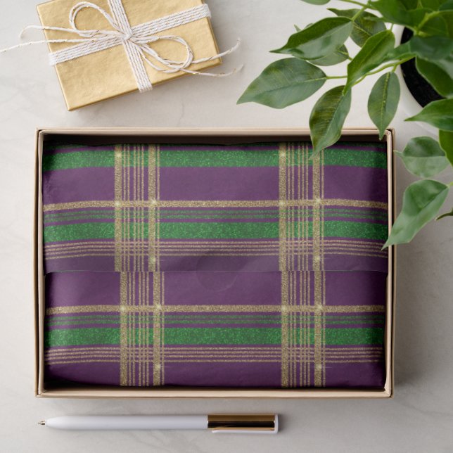 Papel De Seda Plaid de Mardi Gras (Regalo )
