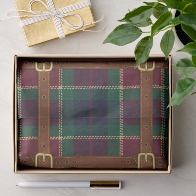 Papel De Seda Plaid de Navidad Preppy Lux (Regalo )