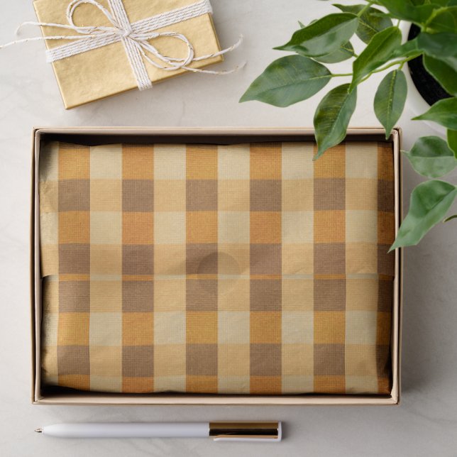 Papel De Seda Plaid de Otoño Cálido  (Regalo )
