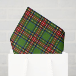 Papel De Seda Plaid Navidad Verde