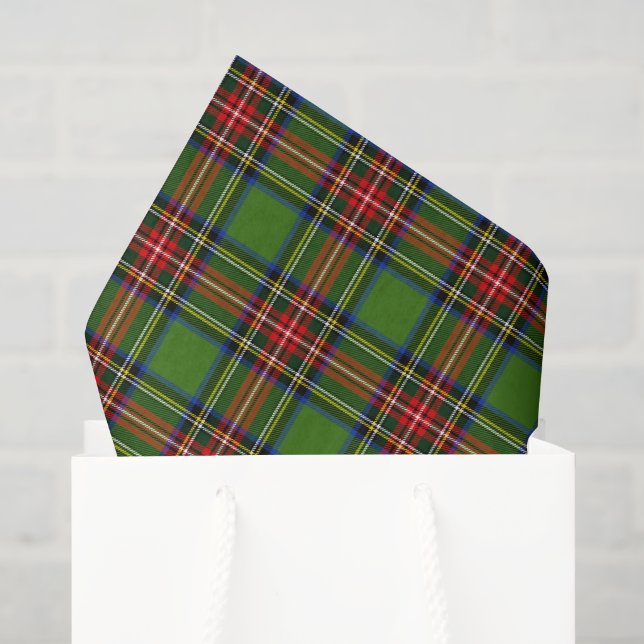 Papel De Seda Plaid Navidad Verde (Bolsa de regalo)