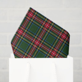 Papel De Seda Plaid Navidad Verde