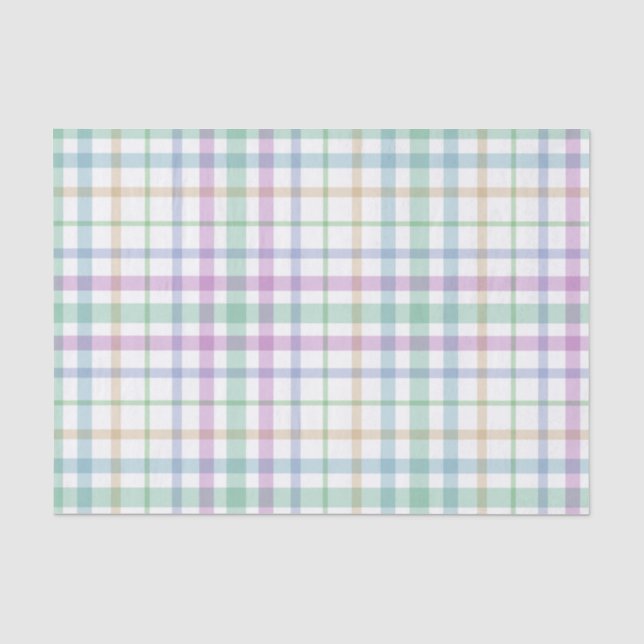 Papel De Seda Plaid Pastel  (Anverso)