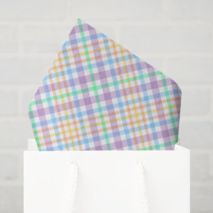 Papel De Seda Plaid Pastel