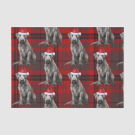 Papel De Seda Plaid Rojo Perro de Vacaciones Irish Wolfhound