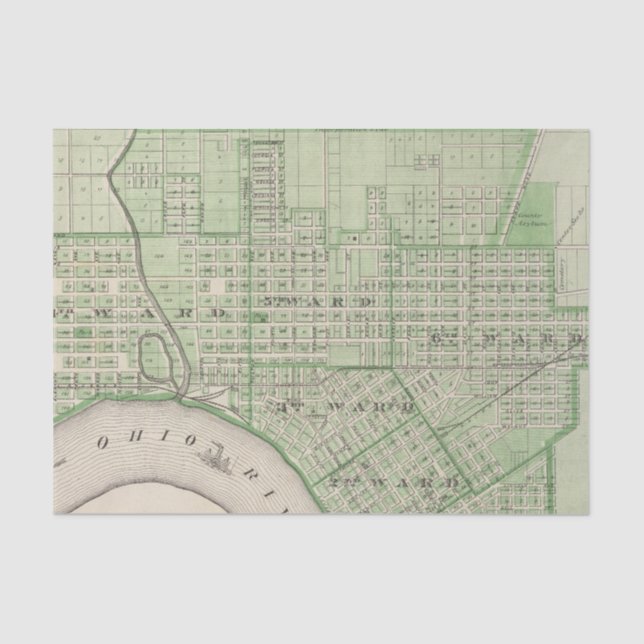 Papel De Seda Plan de Evansville, Vanderburgh Co (Anverso)