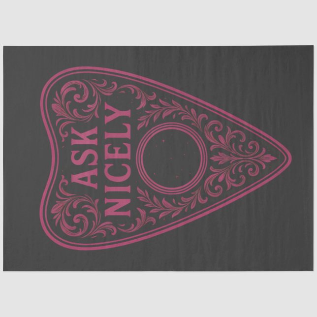 Papel De Seda Planchette de Halloween "Ask Nicely" Gothic Decoup (Anverso)
