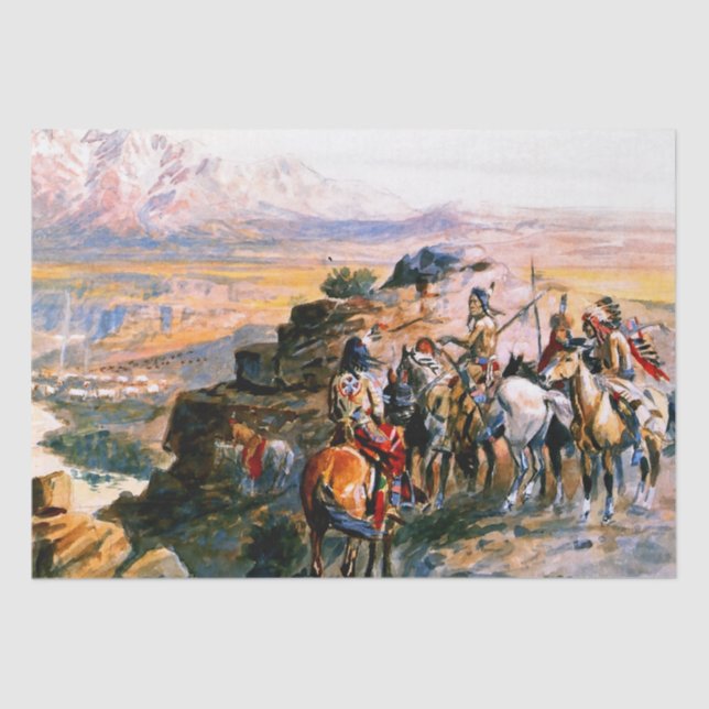 Papel De Seda "Planeando el ataque" por Charles M Russell (Anverso)