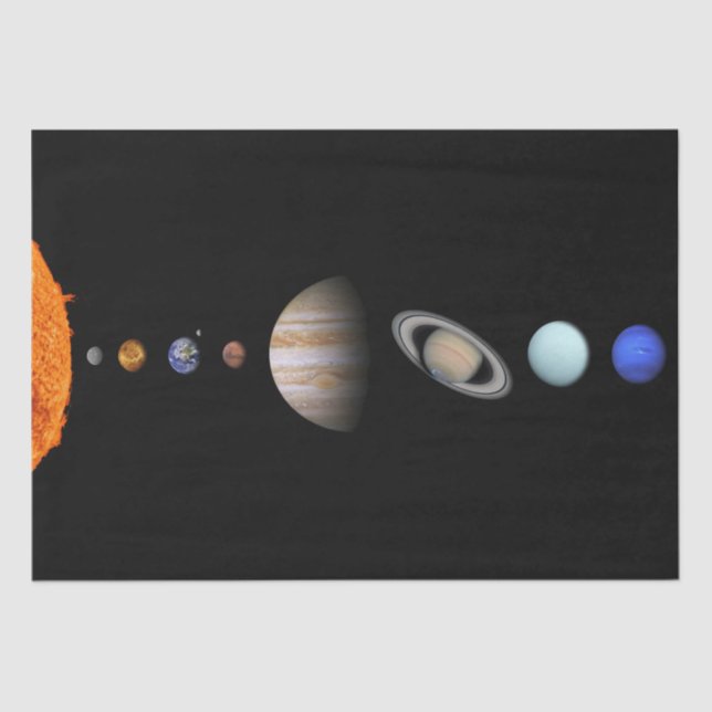 Papel De Seda PLANETAS de la SISTEMA SOLAR 20" envolviendo (Anverso)
