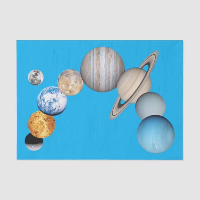 Papel De Seda Planetas del sistema solar (intercambiables en col (Anverso)