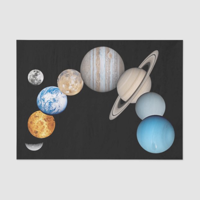 Papel De Seda Planetas del sistema solar (intercambiables en col (Anverso)