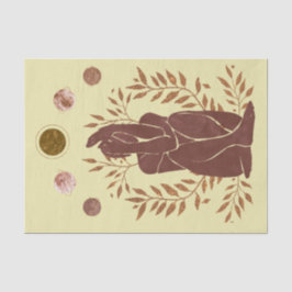 Papel De Seda Planetas desvanecidos hombre plantas pensando hoja