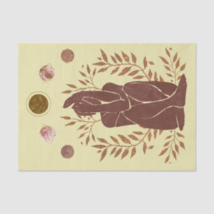 Papel De Seda Planetas desvanecidos hombre plantas pensando hoja