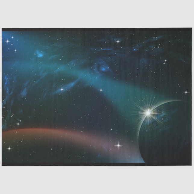 Papel De Seda Planetas espaciales Fantasy Decoupage Tissue Paper (Anverso)