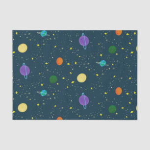 Papel De Seda Planetas y estrellas del espacio ultraterrestre en