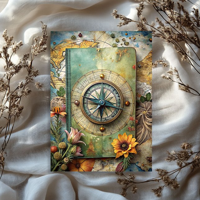 Papel De Seda Planilla de brújula retro de vacaciones de verano  (Watercolor summer vacation retro compass planner tissue paper)