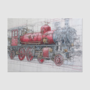 Papel De Seda Plano de antiguo tren de vapor
