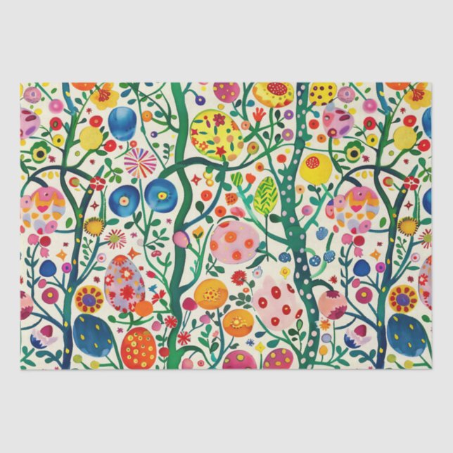 Papel De Seda Planta de Huevos de Pascua Floral (Anverso)