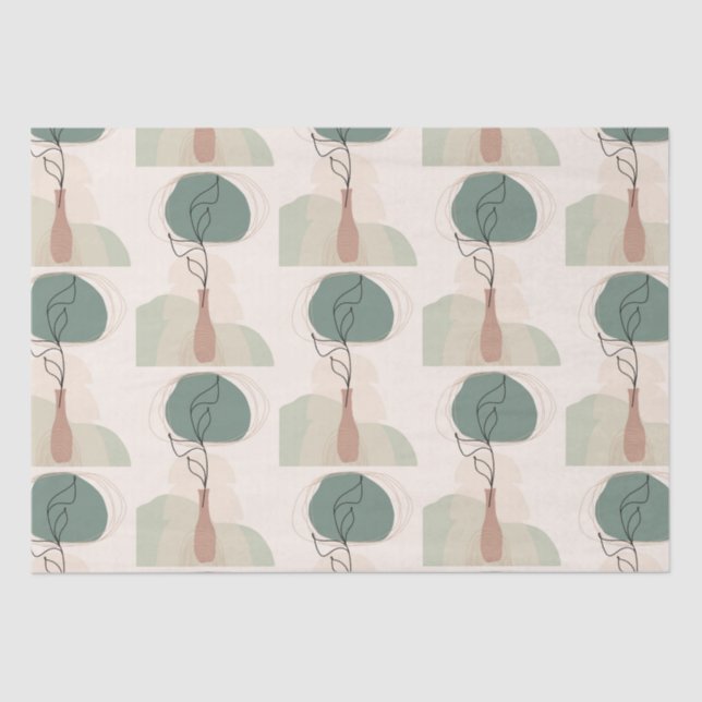 Papel De Seda Planta de parcelas moderna estilo boho art (Anverso)