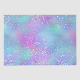 Papel De Seda Plantas de pintura holo iridiscente morada y azul