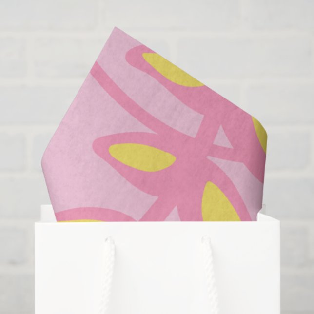 Papel De Seda Plantas De Swirl Amarillas (Bolsa de regalo)