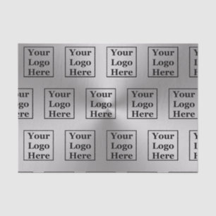 Papel De Seda Plantilla de aspecto plateado moderno Su logotipo 