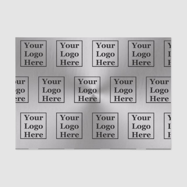 Papel De Seda Plantilla de aspecto plateado moderno Su logotipo  (Anverso)