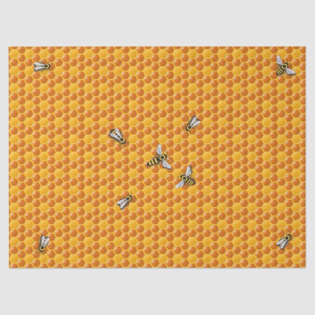 Papel De Seda Plantilla de Bee Hive Honeycomb (Anverso)
