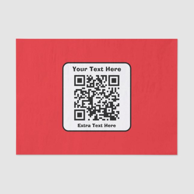 Papel De Seda Plantilla de código QR escaneable con texto editab (Anverso)