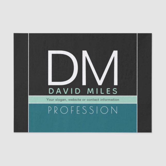 Papel De Seda Plantilla empresarial moderna | Personalizable Tod (Anverso)