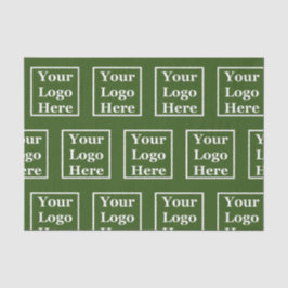 Papel De Seda Plantilla verde oscuro de negocios Tu logotipo aqu