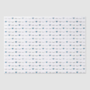 Papel De Seda Plata Azul Malvado Ojo Eyelema Nazar Mati Patrón