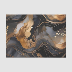 Papel De Seda Plata dorada y cobre en negro