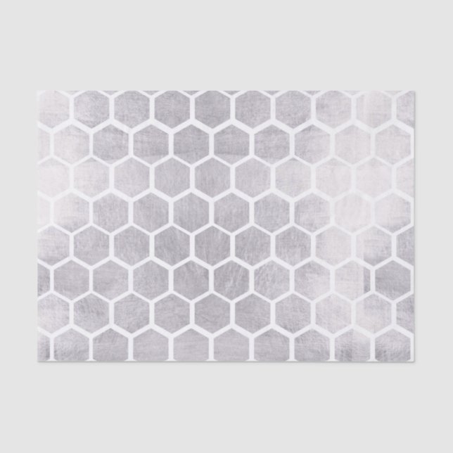 Papel De Seda Plata, modelo del cubo de la abeja, moderno, de (Anverso)