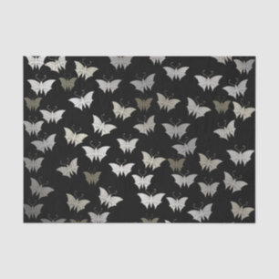 Papel De Seda plata, negro, mariposa, metalizado, decoración, di