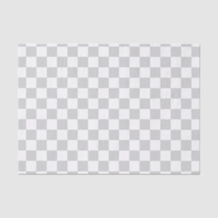 Papel De Seda Plata y blanco a cuadros