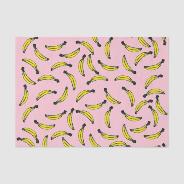 Papel De Seda Plátanos pintados a mano lindos y rosa de la (Anverso)