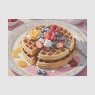 Papel De Seda Plato de Desayuno de Waffle de Frutas