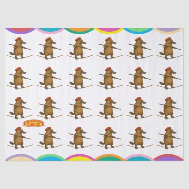 Papel De Seda Plato ornitorrinco equilibrista (Anverso)
